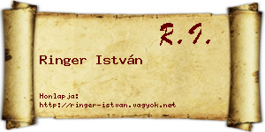 Ringer István névjegykártya